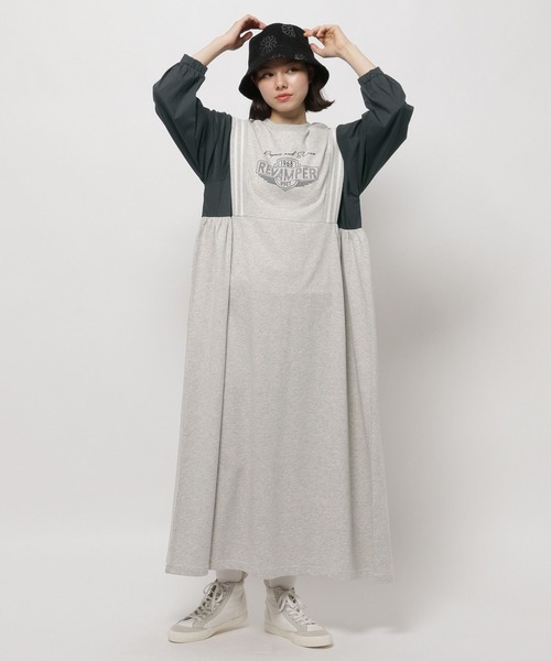 niko and...（ニコアンド）の「スポーツMIXスウェットワンピース（ワンピース・レディース・ネイビー/グリーン/ナチュラル・FREE）」の9枚目の写真