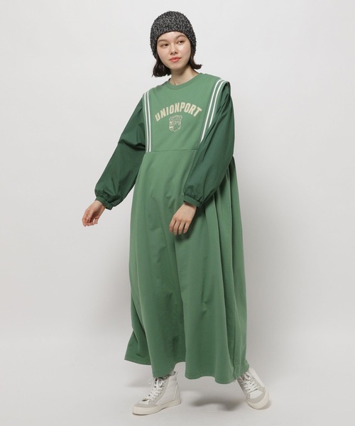 niko and...（ニコアンド）の「スポーツMIXスウェットワンピース（ワンピース・レディース・ネイビー/グリーン/ナチュラル・FREE）」の11枚目の写真