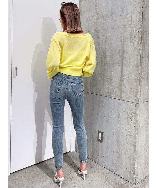 GYDA（ジェイダ）の「シアーニットカーディガン（カーディガン/ボレロ・レディース・オフホワイト/ブラック/イエロー・FREE）」の22枚目の写真