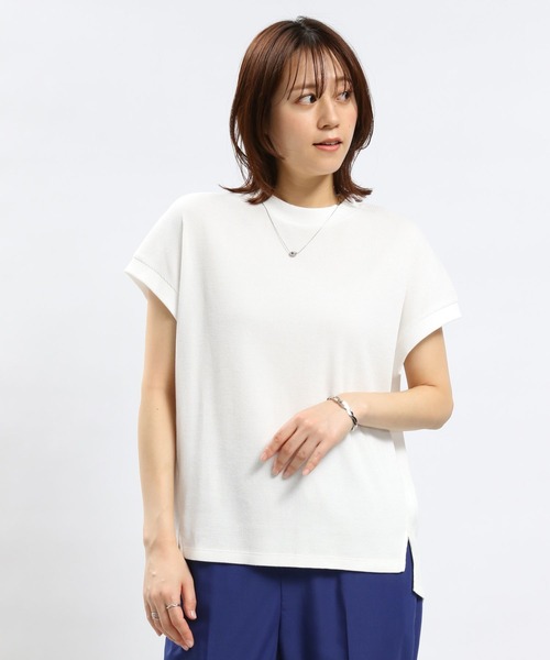 GLOBAL WORK Smile Seed Store（グローバルワーク スマイルシードストア）の「ワッフルＴシャツ/フレンチスリーブ/994858（Tシャツ/カットソー・レディース・アイボリー/ブラック/オフホワイト/ホワイト×ブラック・X-LARGE/MEDIUM/LARGE/SMALL）」の7枚目の写真