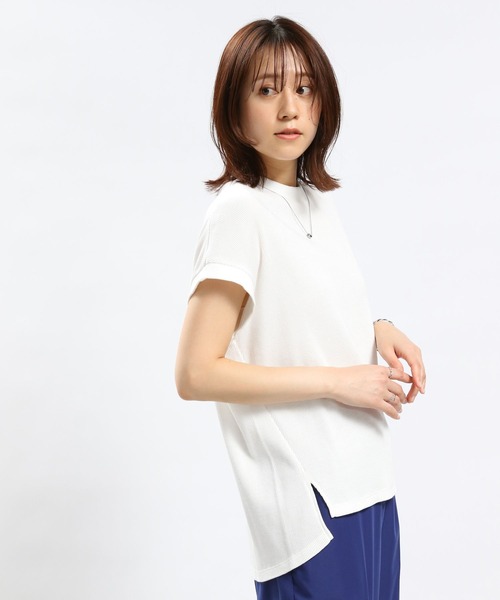 GLOBAL WORK Smile Seed Store（グローバルワーク スマイルシードストア）の「ワッフルＴシャツ/フレンチスリーブ/994858（Tシャツ/カットソー・レディース・アイボリー/ブラック/オフホワイト/ホワイト×ブラック・X-LARGE/MEDIUM/LARGE/SMALL）」の9枚目の写真