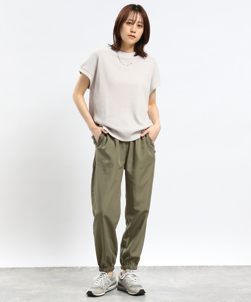 GLOBAL WORK Smile Seed Store（グローバルワーク スマイルシードストア）の「ワッフルＴシャツ/フレンチスリーブ/994858（Tシャツ/カットソー・レディース・アイボリー/ブラック/オフホワイト/ホワイト×ブラック・X-LARGE/MEDIUM/LARGE/SMALL）」の13枚目の写真