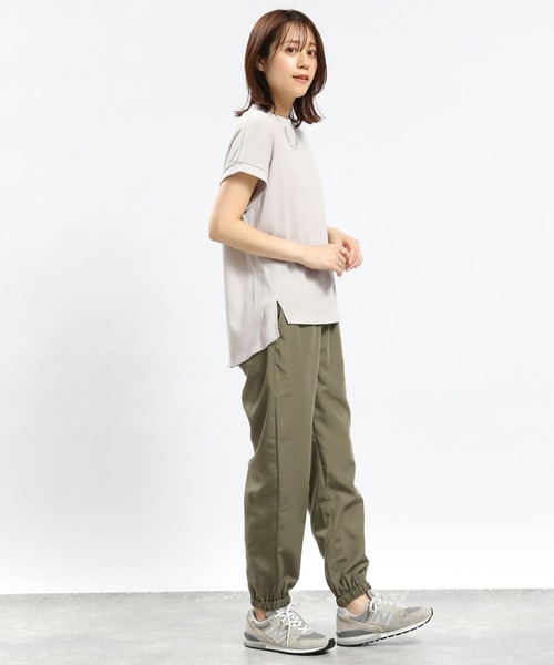 GLOBAL WORK Smile Seed Store（グローバルワーク スマイルシードストア）の「ワッフルＴシャツ/フレンチスリーブ/994858（Tシャツ/カットソー・レディース・アイボリー/ブラック/オフホワイト/ホワイト×ブラック・X-LARGE/MEDIUM/LARGE/SMALL）」の14枚目の写真