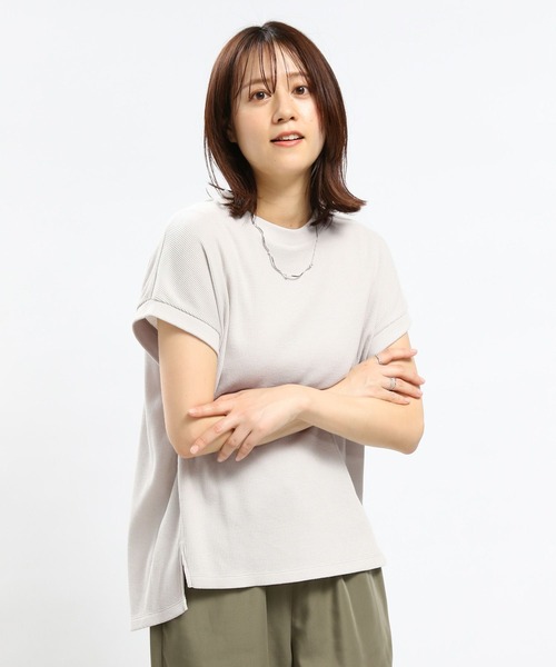 GLOBAL WORK Smile Seed Store（グローバルワーク スマイルシードストア）の「ワッフルＴシャツ/フレンチスリーブ/994858（Tシャツ/カットソー・レディース・アイボリー/ブラック/オフホワイト/ホワイト×ブラック・X-LARGE/MEDIUM/LARGE/SMALL）」の17枚目の写真