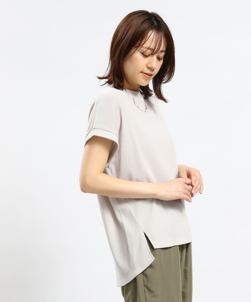 GLOBAL WORK Smile Seed Store（グローバルワーク スマイルシードストア）の「ワッフルＴシャツ/フレンチスリーブ/994858（Tシャツ/カットソー・レディース・アイボリー/ブラック/オフホワイト/ホワイト×ブラック・X-LARGE/MEDIUM/LARGE/SMALL）」の18枚目の写真