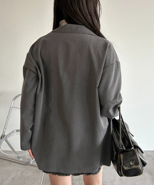 apres jour mignon(アプレジュールミニョン)の「オーバーサイズジャケット【ZOZOTOWN限定アイテム】(テーラードジャケット・レディース・グレー/ネイビー・X-LARGE/フリー)」の12枚目の写真