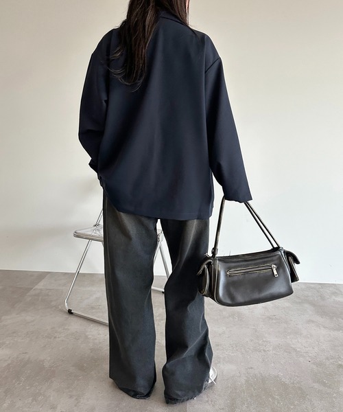 apres jour mignon(アプレジュールミニョン)の「オーバーサイズジャケット【ZOZOTOWN限定アイテム】(テーラードジャケット・レディース・グレー/ネイビー・X-LARGE/フリー)」の3枚目の写真