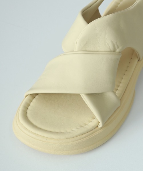 Miniministore（ミニミニストア）の「厚底サンダル クロスベルト 美脚 韓国夏（サンダル・レディース・アイボリー/イエロー×グリーン/ブラック・25.0cm/24.5cm/24.0cm/23.5cm/23.0cm/22.5cm）」の14枚目の写真