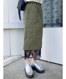 MURUA | ヘムレースナイロンスカート(スカート)