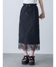 MURUA | ヘムレースナイロンスカート(スカート)