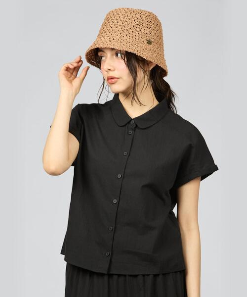 To b. by agnes b.（トゥービーバイアニエスベー）の「コットン モダン マニッシュ シャツ（シャツ/ブラウス・レディース・ブラック・40/38/36）」の3枚目の写真