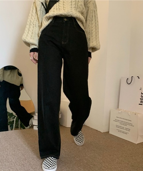 almo（アルモ）の「【emaan】ワイドレッグパンツ（スラックス・レディース・ブラック/ホワイト・FREE）」の16枚目の写真