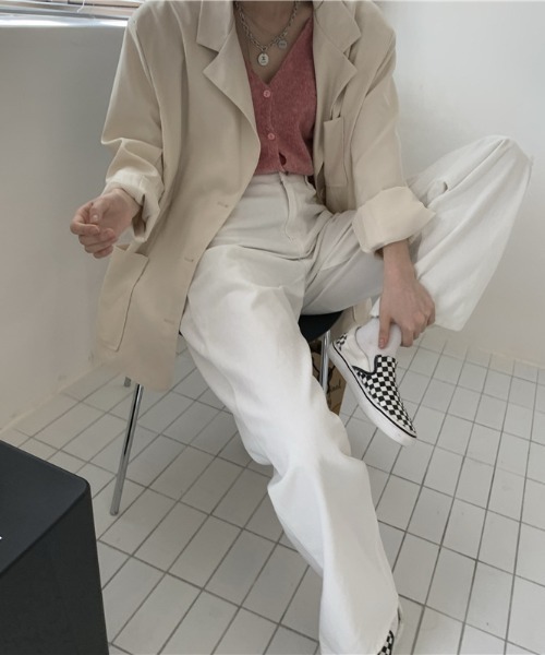 almo（アルモ）の「【emaan】ワイドレッグパンツ（スラックス・レディース・ブラック/ホワイト・FREE）」の18枚目の写真