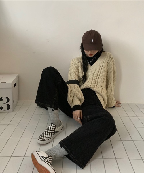 almo（アルモ）の「【emaan】ワイドレッグパンツ（スラックス・レディース・ブラック/ホワイト・FREE）」の20枚目の写真