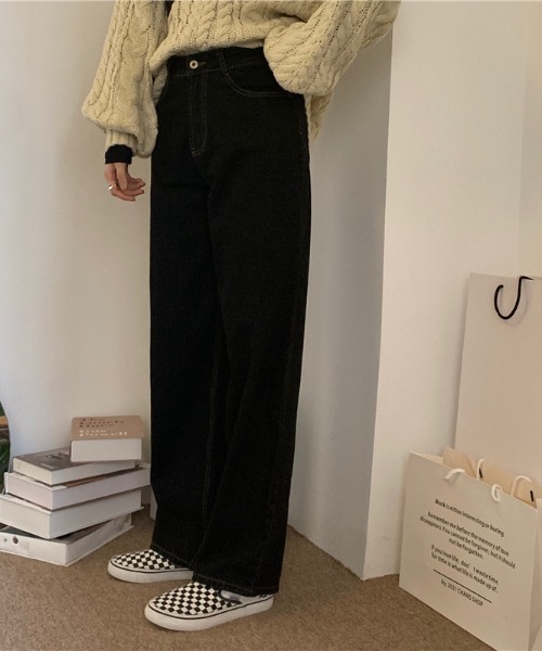 almo（アルモ）の「【emaan】ワイドレッグパンツ（スラックス・レディース・ブラック/ホワイト・FREE）」の22枚目の写真