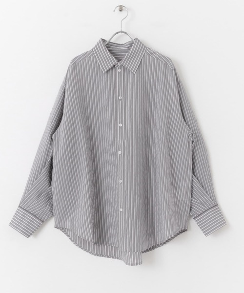 SENSE OF PLACE by URBAN RESEARCH(センスオブプレイスバイアーバンリサーチ)の「シアーストライプシャツ(シャツ/ブラウス・レディース・ブルー系その他/イエロー系その他/グレー系その他/グリーン系その他・ONE)」の8枚目の写真