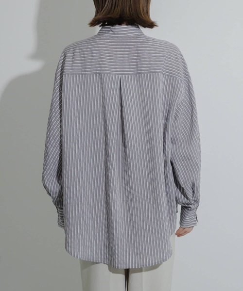 SENSE OF PLACE by URBAN RESEARCH(センスオブプレイスバイアーバンリサーチ)の「シアーストライプシャツ(シャツ/ブラウス・レディース・ブルー系その他/イエロー系その他/グレー系その他/グリーン系その他・ONE)」の11枚目の写真