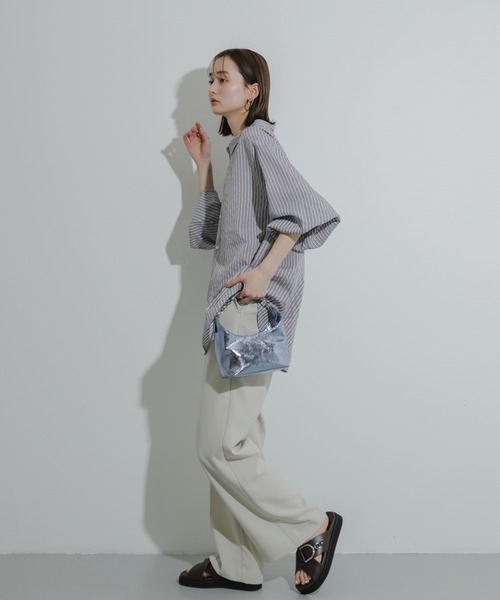 SENSE OF PLACE by URBAN RESEARCH（センスオブプレイスバイアーバンリサーチ）の「シアーストライプシャツ（シャツ/ブラウス・レディース・ブルー系その他/イエロー系その他/グレー系その他/グリーン系その他・ONE）」の10枚目の写真