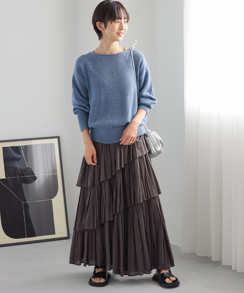 JOURNAL STANDARD relume（ジャーナルスタンダード　レリューム）の「《追加3》コットンボイルレイヤードスカート（スカート・レディース・ブラック/チャコールグレー/カーキ・FREE）」の18枚目の写真