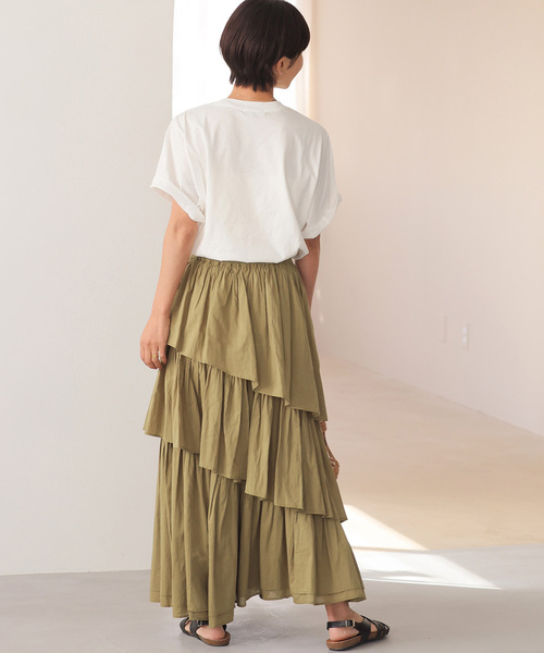 JOURNAL STANDARD relume（ジャーナルスタンダード　レリューム）の「《追加3》コットンボイルレイヤードスカート（スカート・レディース・ブラック/チャコールグレー/カーキ・FREE）」の20枚目の写真
