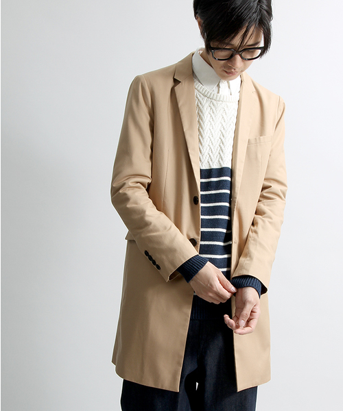 WEGO(ウィゴー)の「WEGO/ノッチド2ボタンチェスターコート(チェスターコート・メンズ・グレー系その他/ベージュ/グレー/ブラック・MEDIUM/LARGE)」の4枚目の写真