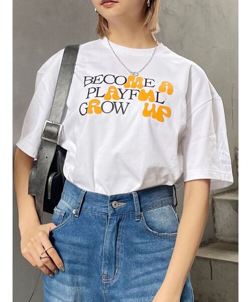 PUMA(プーマ)の「【MURUA×PUMA】ハイドメッセージTシャツ(Tシャツ/カットソー・レディース・ブラック/ホワイト・FREE)」の2枚目の写真