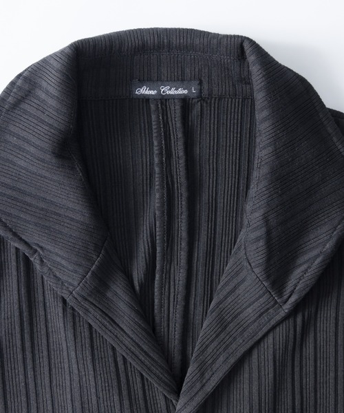 NYLAUS(ナイラス)の「ランダムテレコ ワイヤーイタリアンカラー テーラードジャケット(テーラードジャケット・メンズ・ネイビー/ブラック・LL/M/L)」の3枚目の写真