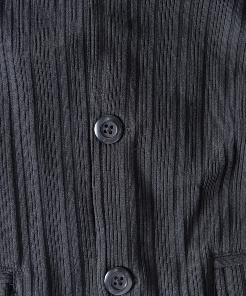 NYLAUS(ナイラス)の「ランダムテレコ ワイヤーイタリアンカラー テーラードジャケット(テーラードジャケット・メンズ・ネイビー/ブラック・LL/M/L)」の5枚目の写真