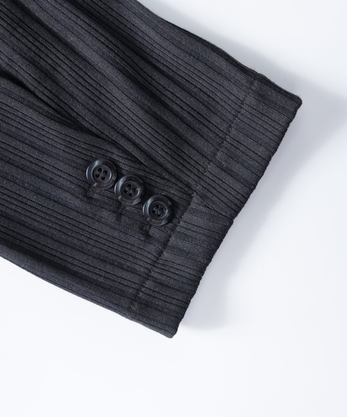 NYLAUS(ナイラス)の「ランダムテレコ ワイヤーイタリアンカラー テーラードジャケット(テーラードジャケット・メンズ・ネイビー/ブラック・LL/M/L)」の6枚目の写真