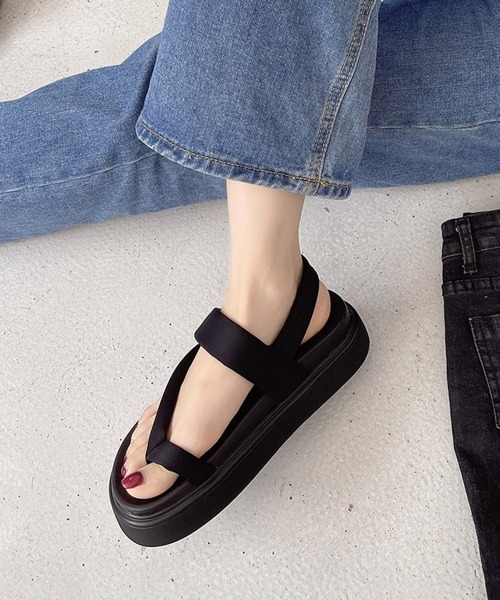 Miniministore(ミニミニストア)の「トングサンダル 厚底 ビーチサンダル 夏(サンダル・レディース・カーキ/ブラック・23.5cm/24.0cm/25.0cm/24.5cm/23.0cm/22.5cm)」の14枚目の写真