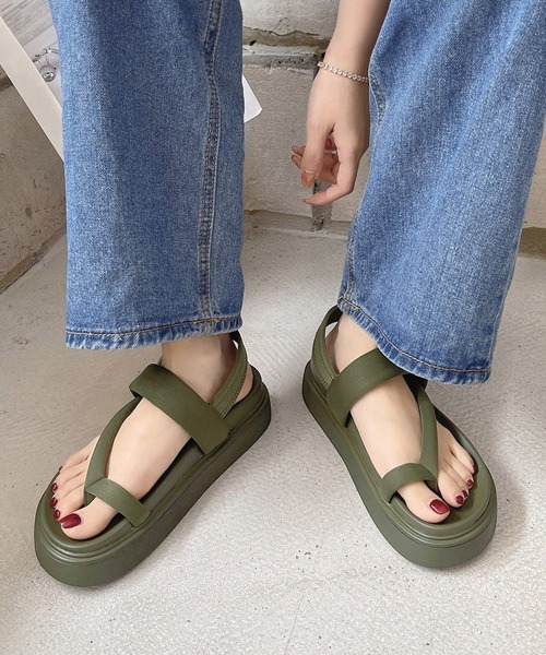 Miniministore(ミニミニストア)の「トングサンダル 厚底 ビーチサンダル 夏(サンダル・レディース・カーキ/ブラック・23.5cm/24.0cm/25.0cm/24.5cm/23.0cm/22.5cm)」の15枚目の写真
