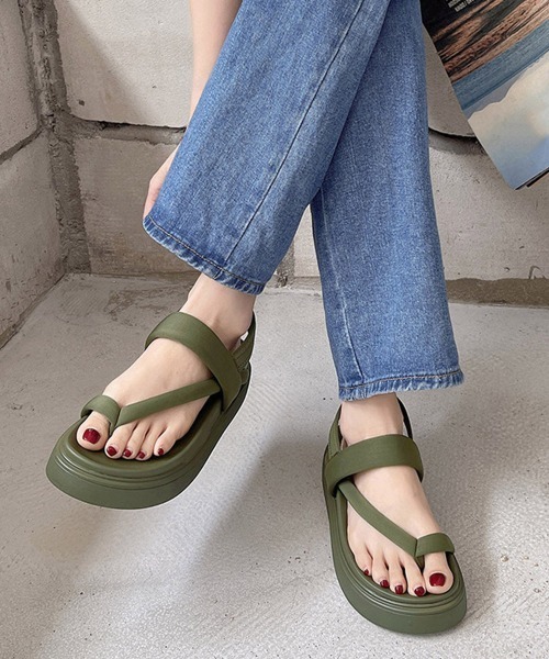 Miniministore(ミニミニストア)の「トングサンダル 厚底 ビーチサンダル 夏(サンダル・レディース・カーキ/ブラック・23.5cm/24.0cm/25.0cm/24.5cm/23.0cm/22.5cm)」の17枚目の写真