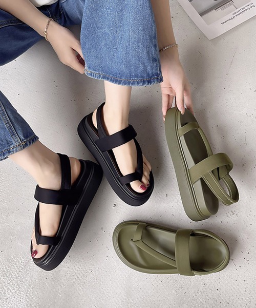 Miniministore(ミニミニストア)の「トングサンダル 厚底 ビーチサンダル 夏(サンダル・レディース・カーキ/ブラック・23.5cm/24.0cm/25.0cm/24.5cm/23.0cm/22.5cm)」の19枚目の写真