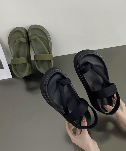 Miniministore(ミニミニストア)の「トングサンダル 厚底 ビーチサンダル 夏(サンダル・レディース・カーキ/ブラック・23.5cm/24.0cm/25.0cm/24.5cm/23.0cm/22.5cm)」の21枚目の写真