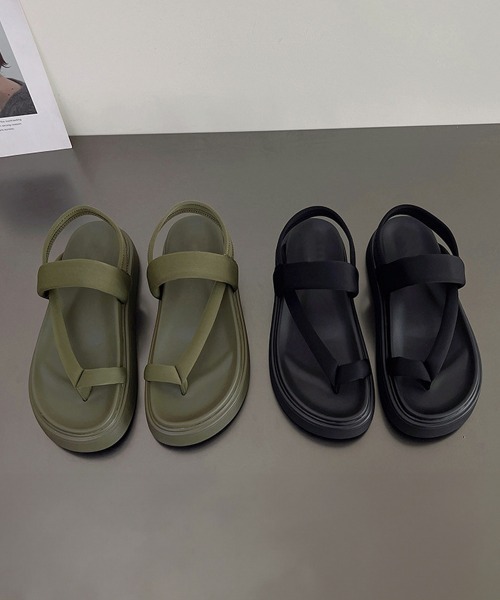 Miniministore(ミニミニストア)の「トングサンダル 厚底 ビーチサンダル 夏(サンダル・レディース・カーキ/ブラック・23.5cm/24.0cm/25.0cm/24.5cm/23.0cm/22.5cm)」の3枚目の写真