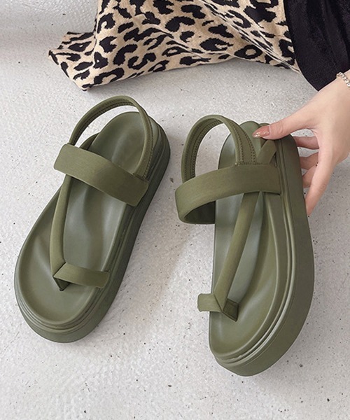 Miniministore(ミニミニストア)の「トングサンダル 厚底 ビーチサンダル 夏(サンダル・レディース・カーキ/ブラック・23.5cm/24.0cm/25.0cm/24.5cm/23.0cm/22.5cm)」の8枚目の写真