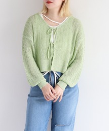 cepo | スパンコールリボンカーディガン<2WAY>(カーディガン/ボレロ)