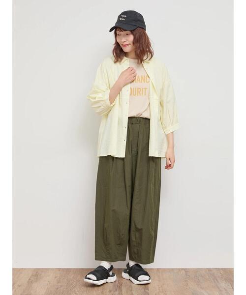 Samansa Mos2（サマンサ モスモス）の「サッカーストライプシャツ（シャツ/ブラウス・レディース・オレンジ/イエロー/グリーン/ブルー・F）」の8枚目の写真