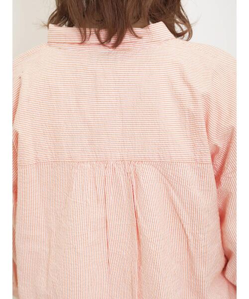 Samansa Mos2（サマンサ モスモス）の「サッカーストライプシャツ（シャツ/ブラウス・レディース・オレンジ/イエロー/グリーン/ブルー・F）」の19枚目の写真