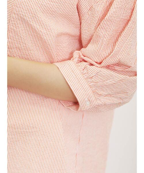 Samansa Mos2（サマンサ モスモス）の「サッカーストライプシャツ（シャツ/ブラウス・レディース・オレンジ/イエロー/グリーン/ブルー・F）」の21枚目の写真