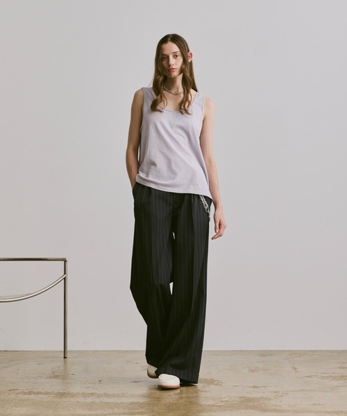 soerte（ソエルテ）の「sleeveless cut and sewn (plain)/ノースリーブカットソー（プレーン）（タンクトップ・メンズ・ブラック/グレー/ホワイト・3/2/1）」の10枚目の写真