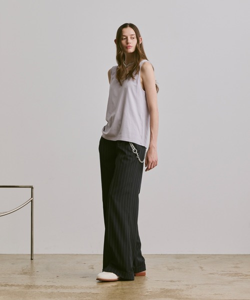 soerte（ソエルテ）の「sleeveless cut and sewn (plain)/ノースリーブカットソー（プレーン）（タンクトップ・メンズ・ブラック/グレー/ホワイト・3/2/1）」の11枚目の写真