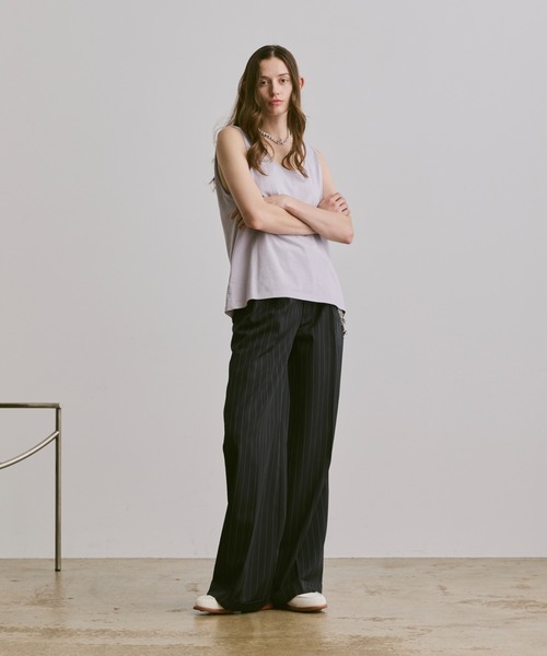 soerte（ソエルテ）の「sleeveless cut and sewn (plain)/ノースリーブカットソー（プレーン）（タンクトップ・メンズ・ブラック/グレー/ホワイト・3/2/1）」の12枚目の写真