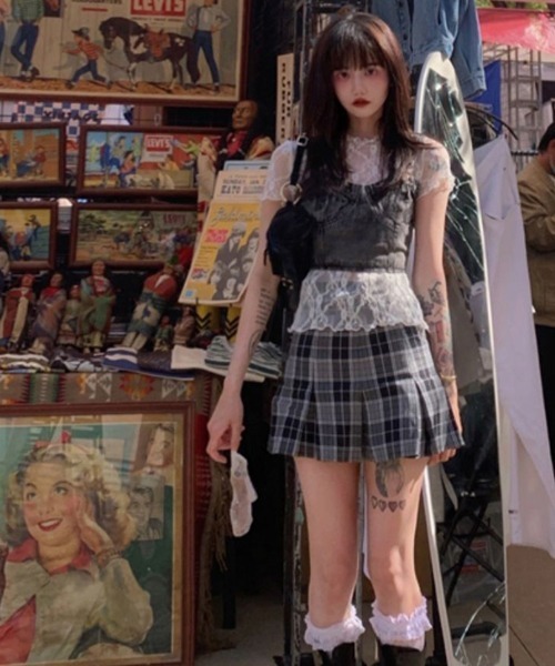 Mayree(メイリー)の「【Mayree】レースシアーメッシュトップス(Tシャツ/カットソー・レディース・ホワイト・FREE)」の6枚目の写真