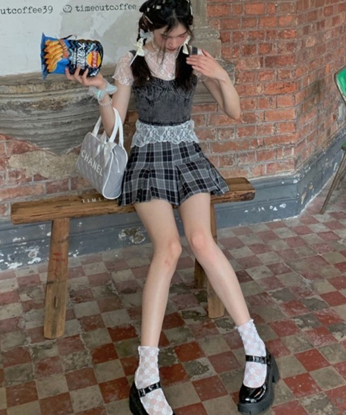 Mayree(メイリー)の「【Mayree】レースシアーメッシュトップス(Tシャツ/カットソー・レディース・ホワイト・FREE)」の3枚目の写真