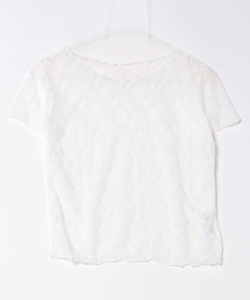 Mayree(メイリー)の「【Mayree】レースシアーメッシュトップス(Tシャツ/カットソー・レディース・ホワイト・FREE)」の4枚目の写真