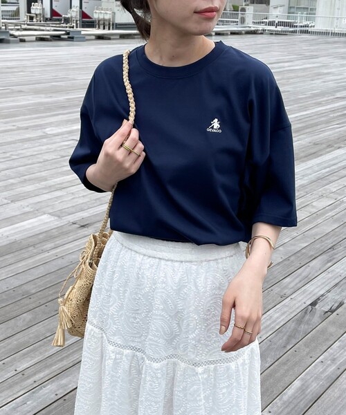 fredy emue(フレディエミュ)の「【GEVACO/ゲバコ】バックプリントオーバーサイズTシャツ(Tシャツ/カットソー・レディース・ブラック/オフホワイト/ネイビー・38)」の14枚目の写真