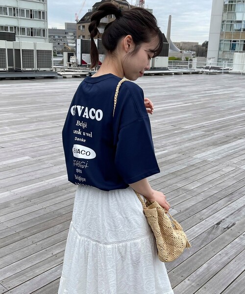 fredy emue(フレディエミュ)の「【GEVACO/ゲバコ】バックプリントオーバーサイズTシャツ(Tシャツ/カットソー・レディース・ブラック/オフホワイト/ネイビー・38)」の17枚目の写真