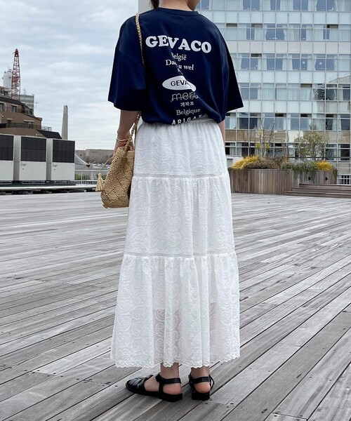 fredy emue(フレディエミュ)の「【GEVACO/ゲバコ】バックプリントオーバーサイズTシャツ(Tシャツ/カットソー・レディース・ブラック/オフホワイト/ネイビー・38)」の21枚目の写真