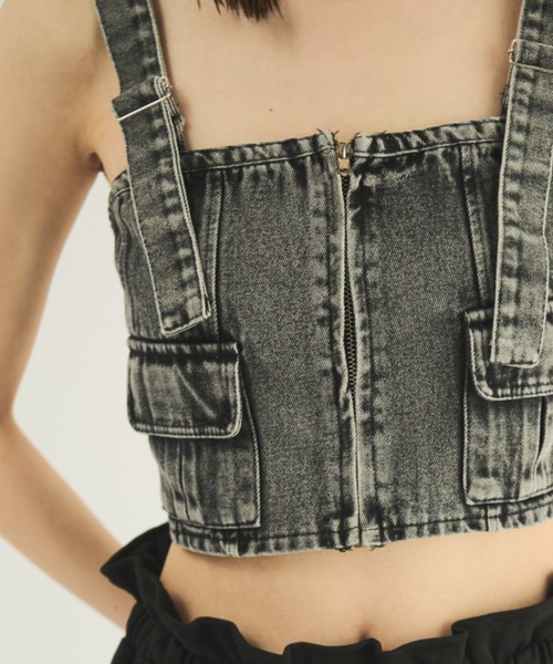 MERLOT（メルロー）の「デニムコルセットビスチェ（キャミソール・レディース・ブラック/ブルー・FREE）」の16枚目の写真